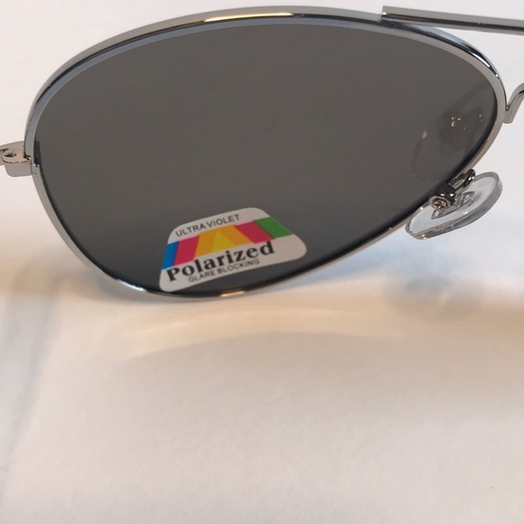 Unisex Sunglasses 100% UV protected Polarized Silver Frame/Blue Lens - Picture 6 of 6